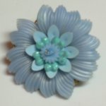 Brooch with Vintage Plastic Components