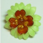 Brooch with Vintage Plastic Components