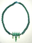 African Helix with Blue-Green Lampwork Focal Bead